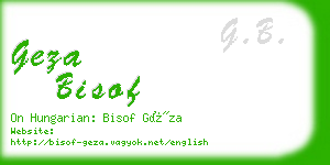 geza bisof business card